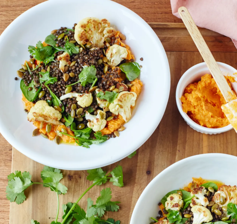 Bowl Lentilles et Houmous de patates douces