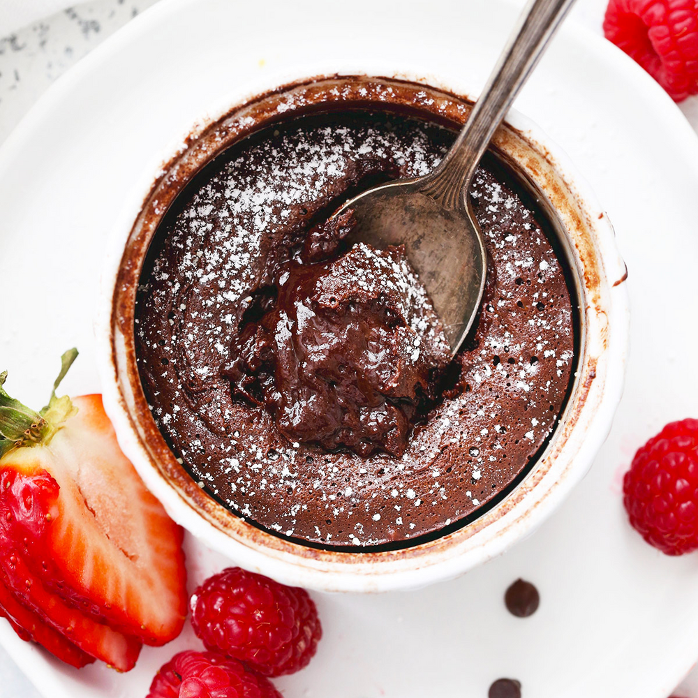 Plant based chocolate lava cake