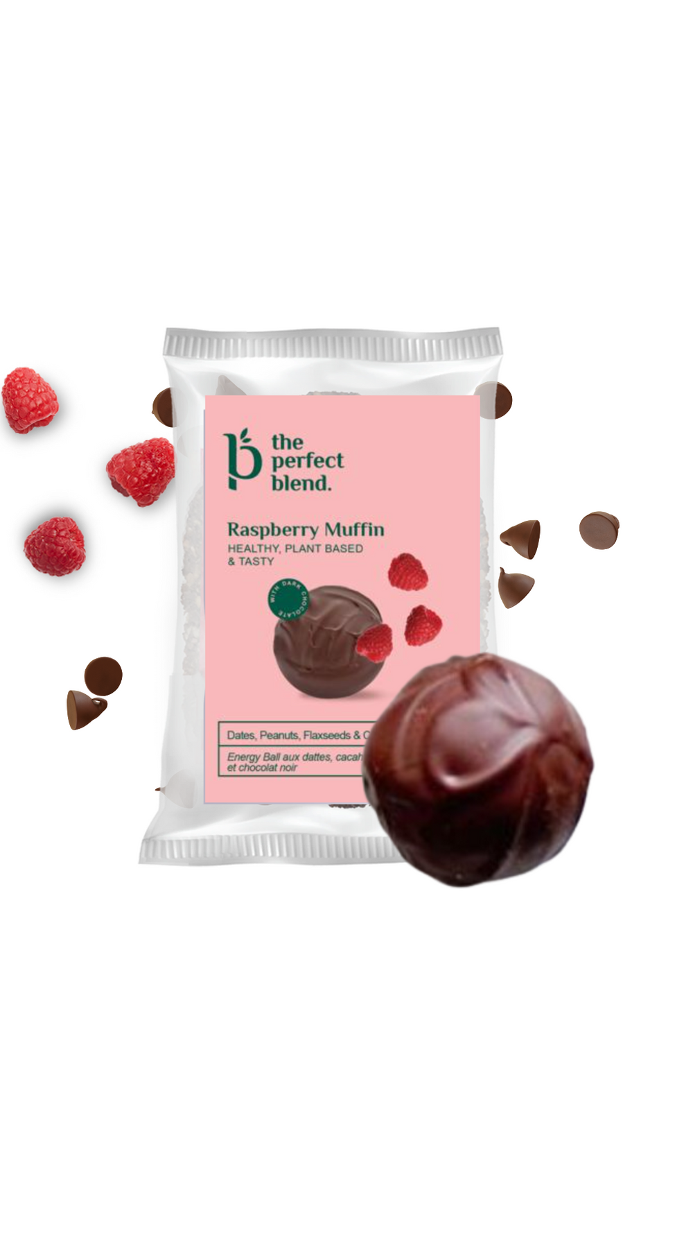 Raspberry choco energy ball